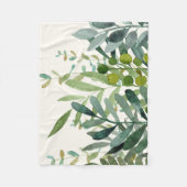 Couverture Polaire Jardin - Aquarelle Rustique Botanique Feuille (Devant)