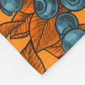 Couverture Polaire Jardin aux bleuets, bleu et orange (Coin)