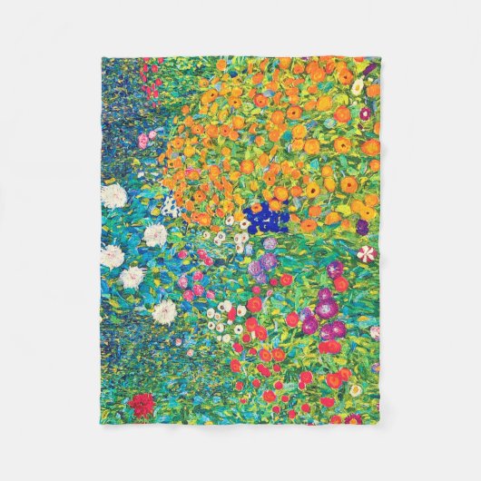 Couverture Polaire Jardin aux fleurs, Gustav Klimt (Devant)