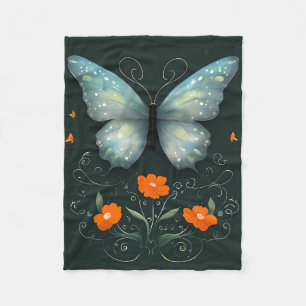 Couverture Polaire Jardin aux papillons mystiques