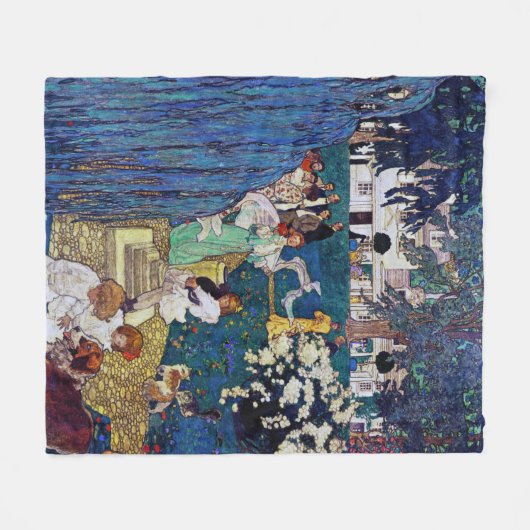 Couverture Polaire Jardin avec chien et chat, Jessie Willcox Smith (Devant (Horizontal))