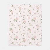 Couverture Polaire Jardin de Camélias Rose - Confort Floral Délicat (Devant)