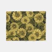 Couverture Polaire Jardin de Dahlia jaune (Devant (Horizontal))