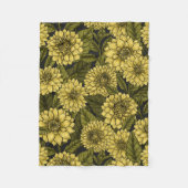 Couverture Polaire Jardin de Dahlia jaune (Devant)
