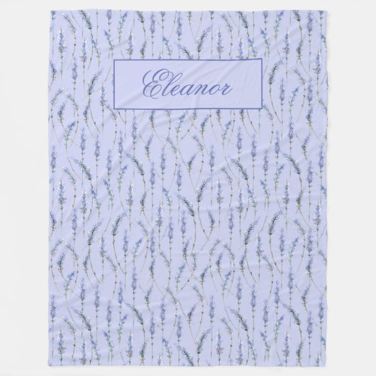 Couverture Polaire Jardin de Lavender Sprigs - Monogrammé (Devant)