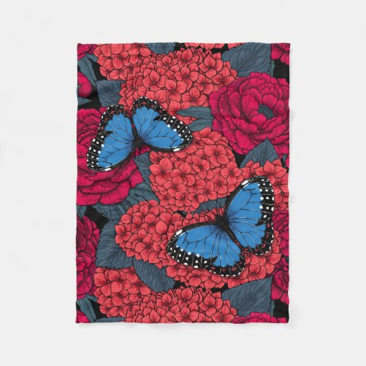 Couverture Polaire Jardin de morpho bleu (Devant)