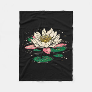 Couverture Polaire Jardin de nénuphars et lotus fleur de naissance de