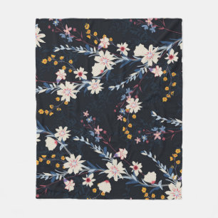 Couverture Polaire Jardin de nuit Floral Marine Motif
