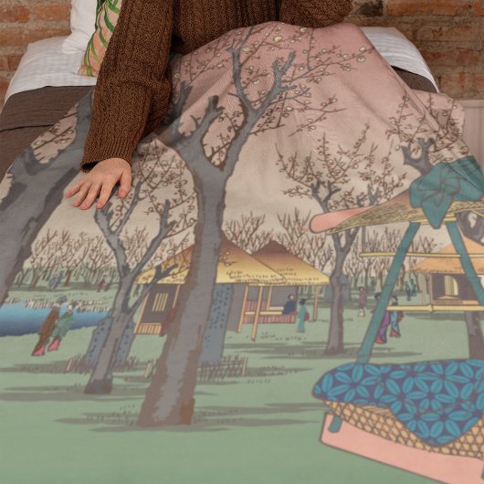 Couverture Polaire Jardin De Plums Par Hiroshige