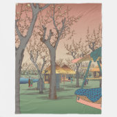 Couverture Polaire Jardin De Plums Par Hiroshige (Devant)
