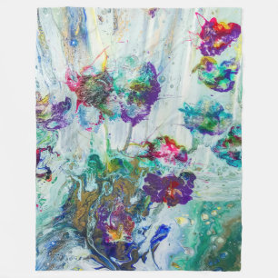 Couverture Polaire Jardin des colibris Peinture abstraite