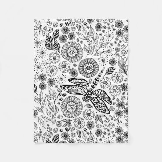 Couverture Polaire Jardin des libellules (Devant)