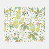 Couverture Polaire Jardin des oiseaux verts (Devant (Horizontal))
