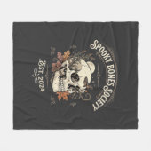 Couverture Polaire Jardin d'os de minuit d'Halloween (Devant (Horizontal))