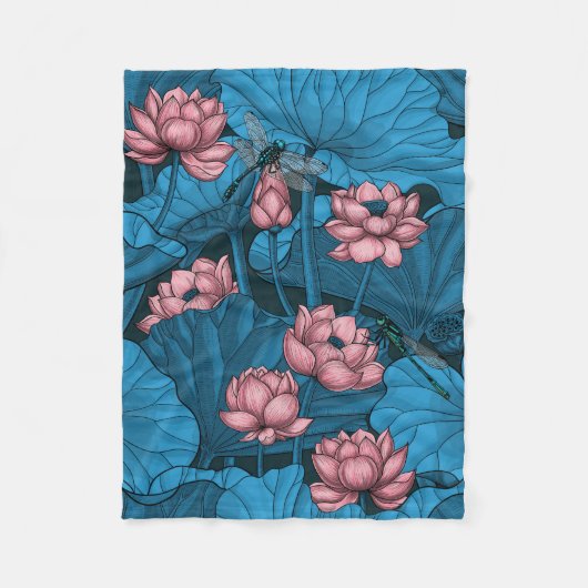 Couverture Polaire Jardin du lotus nocturne (Devant)
