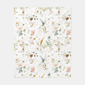 Couverture Polaire Jardin élégant de fleurs sauvages à l'aquarelle  (Devant)