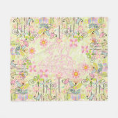 Couverture Polaire Jardin fait sur commande d'oiseau de bébé (Devant (Horizontal))