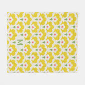 Couverture Polaire Jardin Fleur Jaune Retro Motif (Devant (Horizontal))