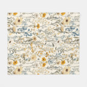 Couverture Polaire Jardin fleur sauvage Floral (Devant (Horizontal))