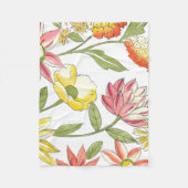 Couverture Polaire Jardin fleuri avec Arrière - plan blanc (Devant)