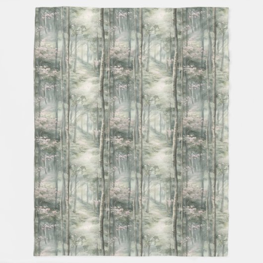 Couverture Polaire Jardin floral rose enchanté (Devant)