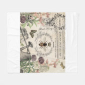 Couverture Polaire Jardin français vintage moderne d'abeille (Devant (Horizontal))