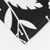Couverture Polaire Jardin géométrique moderne Floral noir et blanc (Coin)