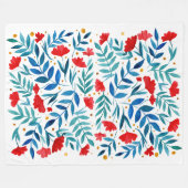 Couverture Polaire Jardin magique - rouge et turquoise. (Devant (Horizontal))