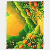 Couverture Polaire Jardin Orange Luxuriant (Devant)