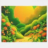 Couverture Polaire Jardin Orange Luxuriant (Devant (Horizontal))