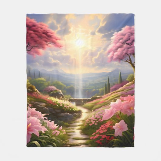 Couverture Polaire Jardin paradisiaque (Devant)