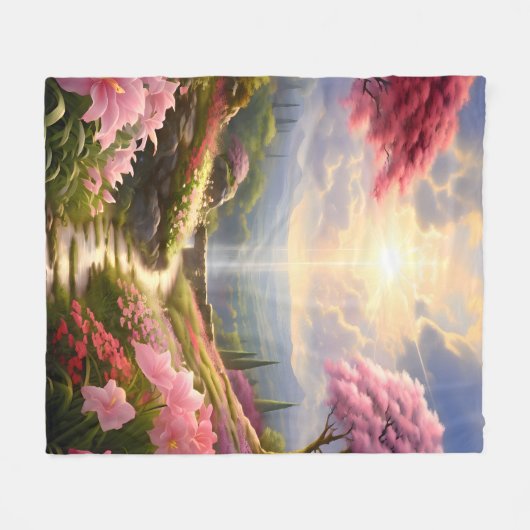 Couverture Polaire Jardin paradisiaque (Devant (Horizontal))