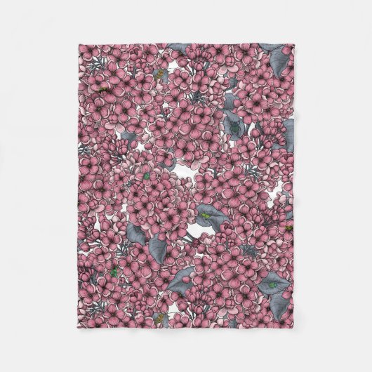 Couverture Polaire Jardin rose Lilac (Devant)