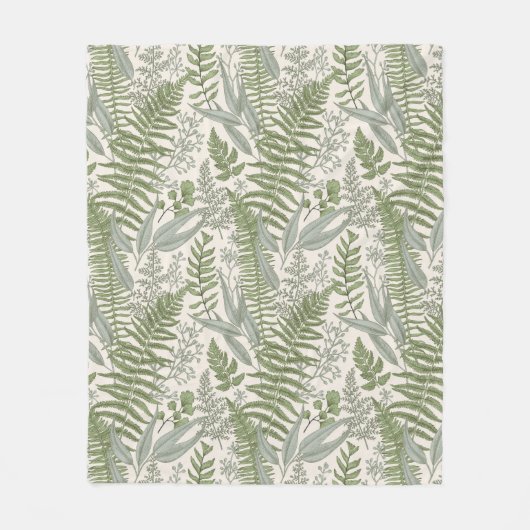 Couverture Polaire Jardin vert fleuri (Devant)