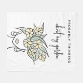Couverture Polaire Jardin Whimsical Boho Jaune Floral Personnalisé (Devant (Horizontal))