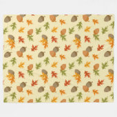 COUVERTURE POLAIRE JAUNE AVEC BROWN ET ORANGE TOMBER ACORNS (Devant (Horizontal))