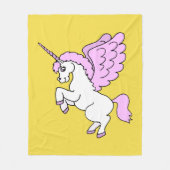 Couverture Polaire Jaune blanc mignon de licorne (Devant)