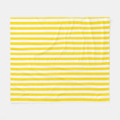 Couverture Polaire Jaune blanc rayé Élégant Modèle moderne (Devant (Horizontal))