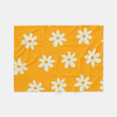 Couverture Polaire Jaune Blanc Tropical Floral Botanique Été (Devant (Horizontal))