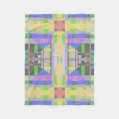 Couverture Polaire Jaune bleu violet géométrique (Devant)