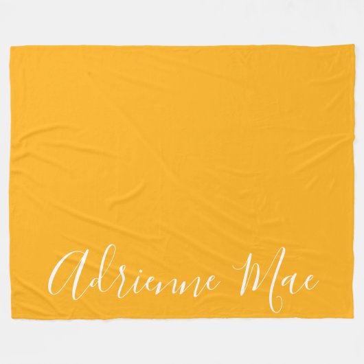 Couverture Polaire Jaune clair Simplement Personnalisé (Devant (Horizontal))