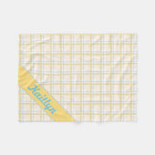Couverture Polaire Jaune doux avec motif rayé bleu clair Tartan (Devant (Horizontal))