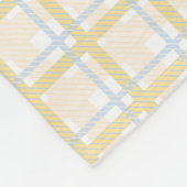 Couverture Polaire Jaune doux avec motif rayé bleu clair Tartan (Coin)