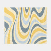 Couverture Polaire Jaune et bleu abstrait design tourbillon (Devant (Horizontal))