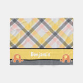 Couverture polaire jaune et gris bébé éléphant (Devant (Horizontal))