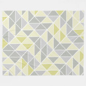 Couverture Polaire Jaune et gris moderne Abstrait triangle Motif (Devant (Horizontal))