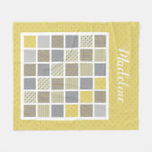Couverture Polaire Jaune et Gris Plusieurs Motifs Couette (Devant (Horizontal))