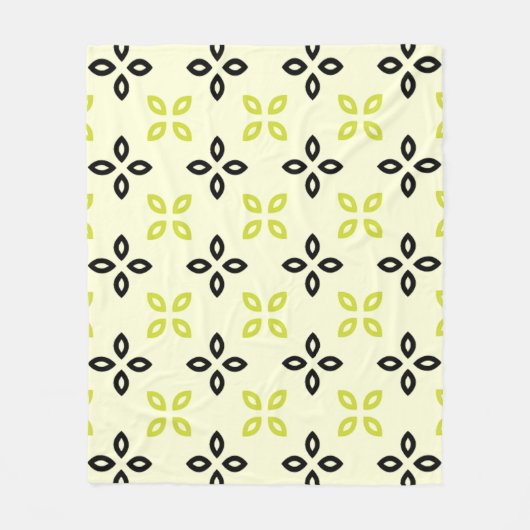 Couverture Polaire Jaune Feuille verte Pétale Motif de la nature (Devant)