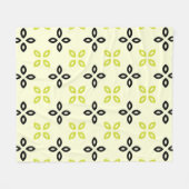 Couverture Polaire Jaune Feuille verte Pétale Motif de la nature (Devant (Horizontal))