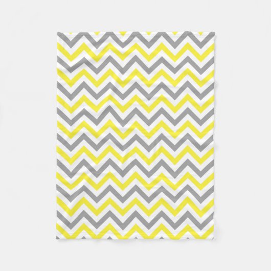 Couverture Polaire Jaune, Gris Dk What Grand Motif Chevron ZigZag (Devant)
